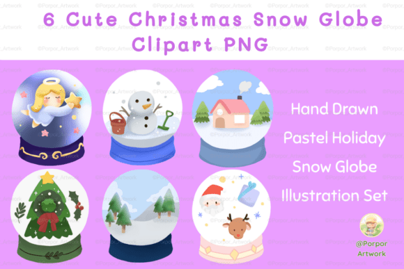 6 Christmas PNG Clipart for Crafts and Illustrations