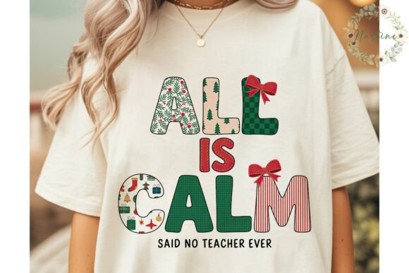 All is Calm Christmas Sublimation Design: A Soothing Illustration for Seasonal Projects
