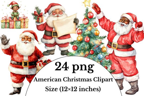 American Christmas Clipart: A Festive Graphic Design Asset for Modern Branding