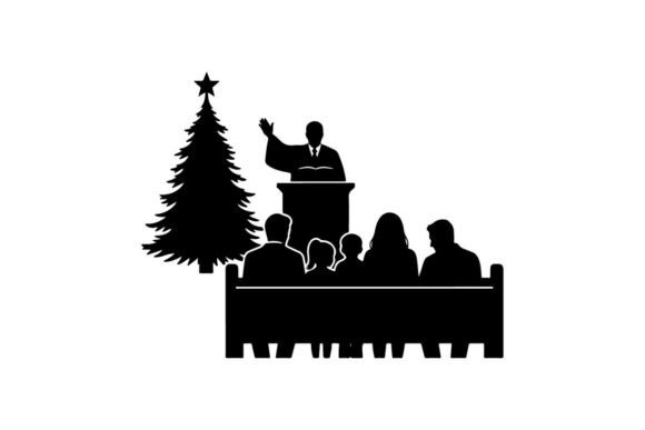 Business Leader Giving Christmas Speech Illustrations