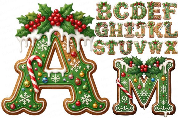 Christmas Alphabet Letters Png Bundle: A Festive Graphic Design Asset for Local Businesses