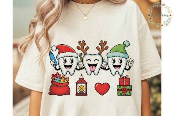 Christmas Dental Squad PNG Clipart: A Festive Illustration for Seasonal Design Projects