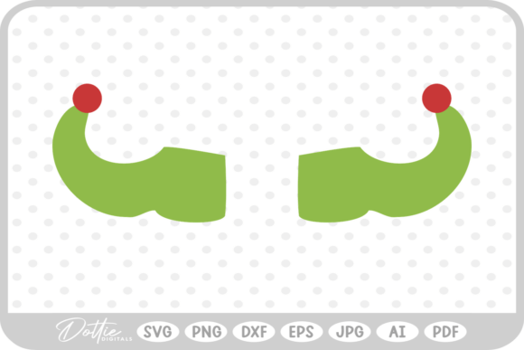 Christmas Elf Shoes SVG PNG DXF: Festive Illustrations for Small Business Branding