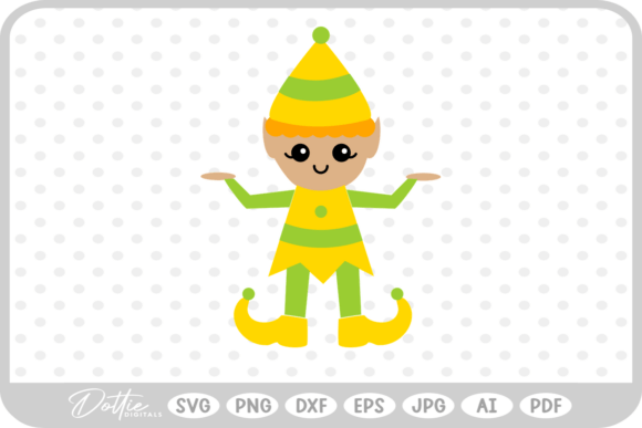Christmas Elf SVG PNG DXF: A Festive Illustration for Creative Projects