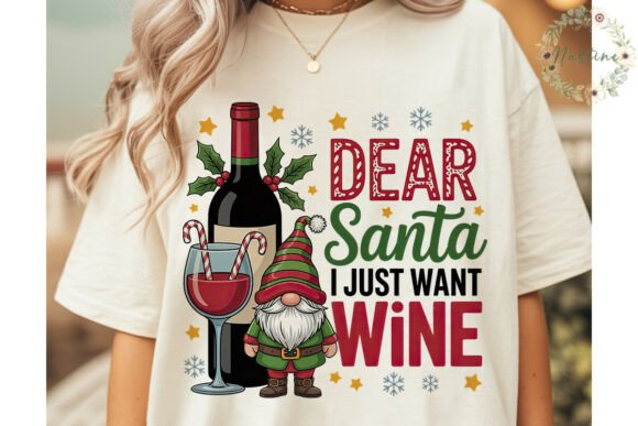 Christmas Gnome Wine Sublimation Design: A Festive Illustration for Seasonal Projects