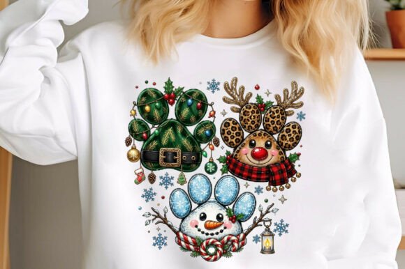 Christmas Paws Png Sublimation Design for Festive Branding