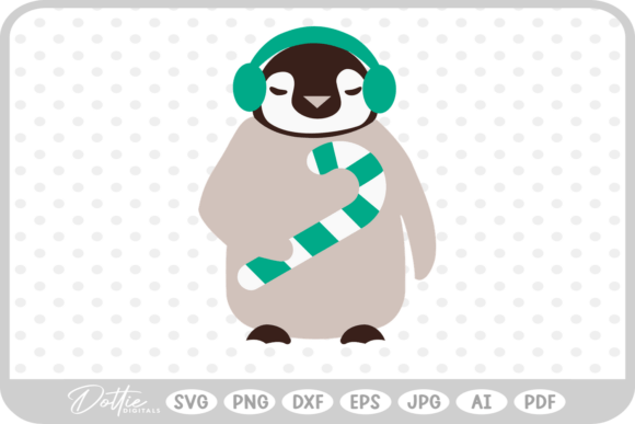 Christmas Penguin SVG PNG DXF: A Festive Illustration for Handmade Projects