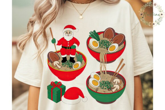 Christmas Ramen Bowls Sublimation Design: A Festive Graphic for Branding and Marketing