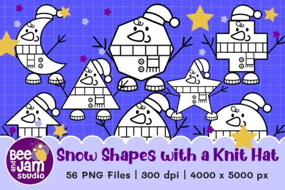 Christmas Snow Shapes with a Knit Hat