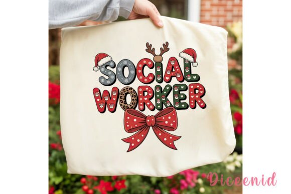 Christmas Social Worker PNG Clipart for Embroidery Projects