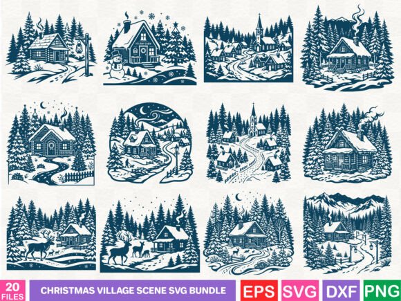Christmas Village Scene SVG Bundle Review for Designers and Creative Professionals