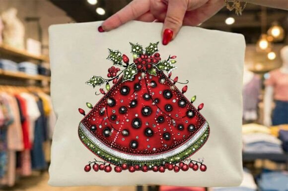 Christmas Watermelon Summer PNG: A Festive Illustration for Creative Crafters
