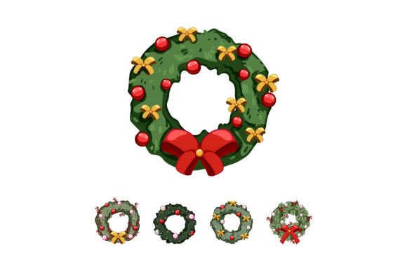 Christmas Wreath Illustrations for Polished Content Publishing