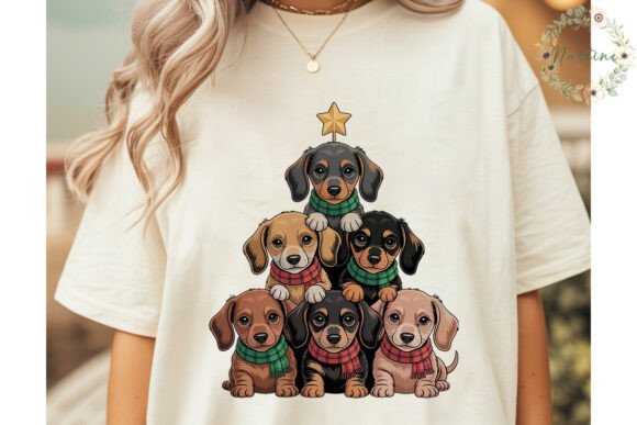 Dachshund Christmas Tree PNG Clipart for Festive Handmade Designs