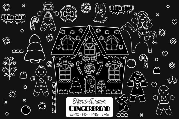 Gingerbread Men White Christmas House Illustration Review