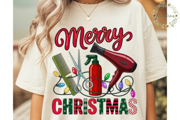 Hairdresser Merry Christmas PNG Clipart for Marketing and Branding