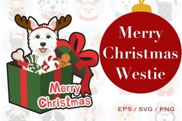 Merry Christmas Westie Sticker Eps, Svg Review for Real Projects