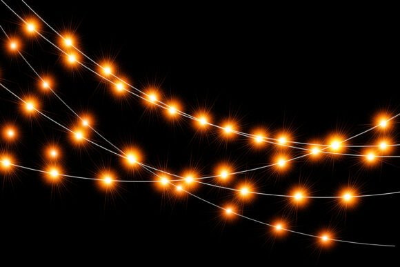 Multicolored Christmas Garlands Lights Illustrations: A Festive Graphic Design Asset