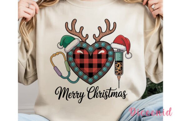 Nurse Christmas Plaid Heart PNG Clipart: A Versatile Illustration for Holiday Branding