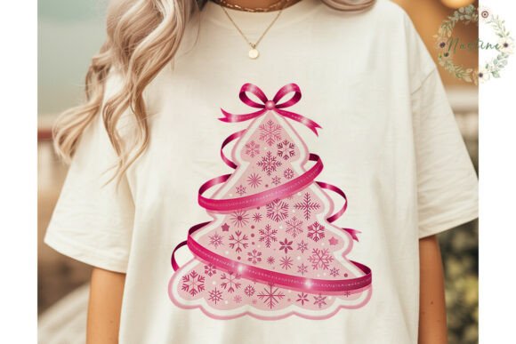 Pink Snowflake Christmas Tree PNG: A Seasonal Illustration for Polished Content