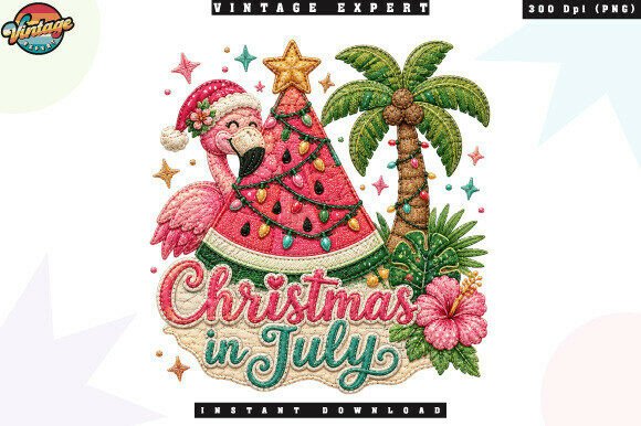 Retro Christmas in July Summer PNG Review for Real Embroidery Projects
