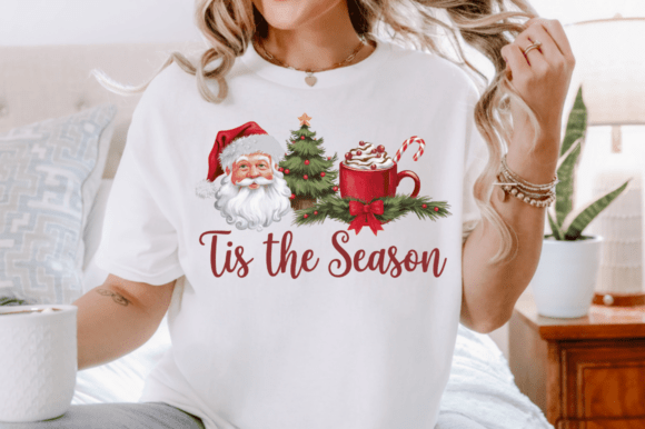 Retro Christmas Png, Tis the Season Png: A Holiday Illustration Asset for Content Creators