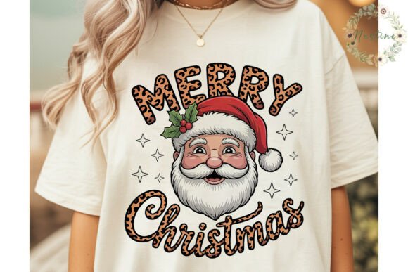 Santa Leopard Christmas PNG Clipart: A Festive Illustration for Local Business Branding