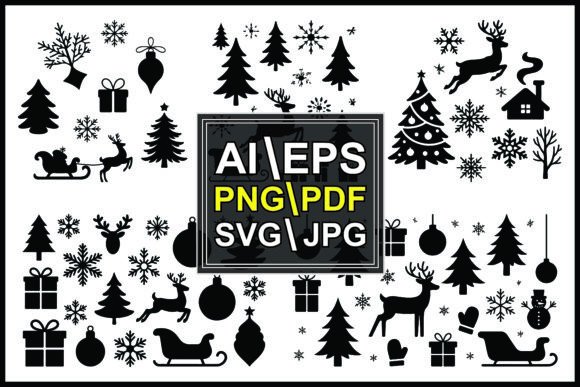 Silhouette Christmas Holiday and Symbols: A Versatile Illustration for Content Creators
