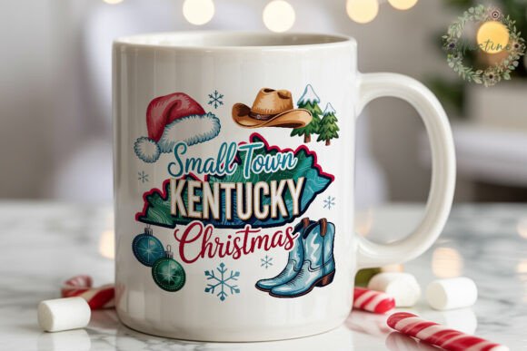 Small Town Kentucky Christmas PNG: A Cozy Illustration for Content Creators