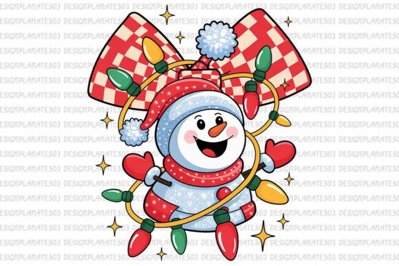 Snowman Christmas Bow Illustrations for Small Business Branding